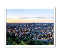 Chensiyuan Evening Sunset Toledo Spain City Panorama Left Art Print Framed Poster Wall Decor 12x16 inch