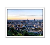 Chensiyuan Evening Sunset Toledo Spain City Panorama Left Artwork Framed Wall Art Print 18X24 Inch