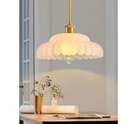 ChenSolara 3-Light Vintage Semi Flush Mount Ceiling Light, Frosted Milk Glass Flower Shade with Gold Brass Finish, Elegant Retro Ceiling Light Fixture for Bedroom Hallway Entryway Kitchen