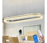 ChenSolara Modern Kitchen Island Chandelier with Dimmable Led Oval Track Design, Featuring A Silver Gray Aluminum Bar, Suitable for Dining Room, Kitchen, Breakfast Area, and Living Room Lighting.