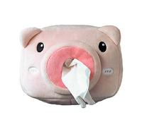 CHENSTAR Cartoon Cute Giraffe Pig Napkin Tissue Paper Holder Napkin Box Paper Storage Box For Car Bedroom Office Pink Plush Rectangular