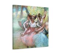 CHENSUL Edgar Degas Painter's Artwork《Four Ballerinas on The Stage》Printed Posters Wall Art Painting Canvas Living Room Prints Bedroom Decor Artworks 16x16inch(40x40cm)
