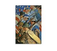 CHENSUL Norman Rockwell Painter's Artwork《Americans at War》Printed Posters 24x36inch(60x90cm)