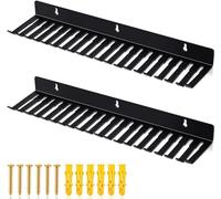 Chenteel 2 Pack 19 Slot Wall Mountable Cable Hanger and Organizer, Studio Storage, Slots Width 5.5 to 9.5mm for Cord Management Rack