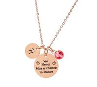 CHENVA Dance Gifts Never Miss a Chance to Dance Necklace Gift for Dancer Initial Necklace for Her, S, Stainless Steel, n