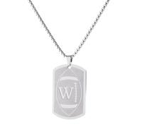 CHENVA Rugby Initial Necklace for Men Stainless Steel Dog Tag Pendant with 26 Letter Charm Sport Gift for Rugby Lover Team Coach Fans, S, Stainless Steel, n