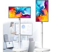 CHENWY Touchscreen Portable TV 21.5"/24"/27"/32", Smart Mobile TV, Rotatable Outdoor TV with 13MP Camera, Adjustable TV Floor Stand for Indoor/Outdoor Movie, Video Call, Gaming(21.5inches,4GB+64GB)
