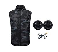 Chenxi Studio 1 Set Body Cooling Vest For Men Women Outdoor Activity With 2 Fan Fast Speed USB Powered For Hiking Camping Lightweight Polyester Cooling Vest For Sports