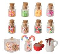 Chenxi Studio 12PCS 1/12 Miniature Candy Jar Christmas Dessert Slices with Realistic Fruit Candy Decoration for Doll House Scene Display Doll House Christmas Accessories