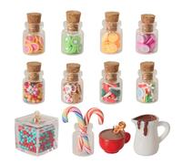 Chenxi Studio 12PCS 1/12 Miniature Candy Jar Christmas Dessert Slices with Realistic Fruit Candy Decoration for Doll House Scene Display Doll House Christmas Accessories