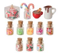 Chenxi Studio 12PCS 1/12 Miniature Candy Jar Christmas Dessert Slices with Realistic Fruit Candy Decoration for Doll House Scene Display Doll House Christmas Accessories