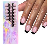 Chenxi Studio 150Pcs Short Coffin French Tip Press On Nails Acrylics Nails Art Accessories False Nails in 15 Sizes for Women