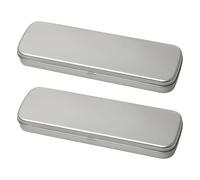 Chenxi Studio 2 Pcs Simple Pen Box School Pencil Organizers Pencils Case Metal Storage Box for Erasers Markers Pencil Metal Pen Case Holder