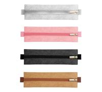 Chenxi Studio 4 Pcs School Pencil Case PU Leather Pen Bag Elastic Pen Holders for Markers Art Supplies Storage Elastic Pencil Bag Case Box Simple School Office Supplies