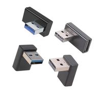 Chenxi Studio 4Pcs 90 Degree Right Down Angled USB3.0 Male to Female Extension Adapter for Laptop PC USB Charging Adapter Extension
