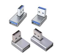 Chenxi Studio 4Pcs 90 Degree Right Down Angled USB3.0 Male to Female Extension Adapter for Laptop PC USB Charging Adapter Extension