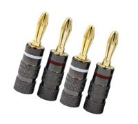 Chenxi Studio 4Pcs Professional 4mm Banana Plug Gold Plated Insert Connector Pin Model Binding Post Connector With Screw Banana Plugs