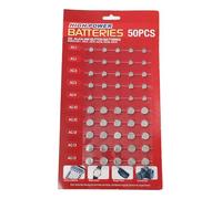 Chenxi Studio 50Pcs AG1/AG3/AG4/AG10/AG12/AG13 Batteries Set for Watch Toy Clock Calculators Mixed Button Coin Cell Battery Set