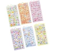 Chenxi Studio 6Pcs SelfAdhesive Embossed Stickers Easy to Apply on Wall Books Toy Bottles for Kids Craft Project Fun Decoration Kids Stickers Set