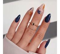 Chenxi Studio Almond Press on Nails Fake Nails Glossy Acrylic Artificial Nails Stick on Nails for Womens 24Pcs 12Sizes Glues On Nails