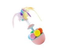 Chenxi Studio Automatic Righting Kitten Toy Includes Plush Accessories Feathered Engaging Playtimes Activity For Curious Cats Feathered Cats Toy