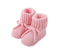 Chenxi Studio Baby Girls Booties Nonslip Bottom Lightweight Knitting Infant Socks Shoes Decorative Bowknot Tied for Early Step Cotton Prewalker Shoes