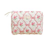 Chenxi Studio Bags for Women Large Capacity Makeup Bag Travel Cosmetic Bag Bows Wash Bag Flower Toiletry Bag Quilted Cosmetic Organizers