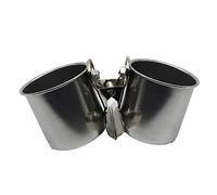 Chenxi Studio Bird Supplies Bird Feeder Cups Food Water Feeding Bird Double Cups Stainless Steel Parrot Cage Stand With Clip