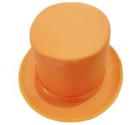 Chenxi Studio Carnivals Performances Magicians Hat Autumn Adult Trilby Hat Festival Hat for Adult Unisex Skin Friendly Flat Top Hat Orange