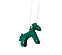 Chenxi Studio Coated Horse Charm Necklace Wear Resistant Copper Adjustable Neckchain Wear for Everyday Fashion Accent Copper Necklace