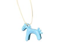 Chenxi Studio Coated Horse Charm Necklace Wear Resistant Copper Adjustable Neckchain Wear for Everyday Fashion Accent Copper Necklace
