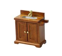 Chenxi Studio Dining Room Sink Furniture Dolls House Miniature Pretend Play Accessories Life Scene Role Play Hobby Collection Wooden Kitchen Sink Set