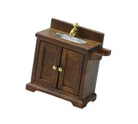 Chenxi Studio Dining Room Sink Furniture Dolls House Miniature Pretend Play Accessories Life Scene Role Play Hobby Collection Wooden Kitchen Sink Set