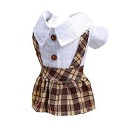 Chenxi Studio Dog Dresses For Four Season Shirtdress Pet Costume 2-Leg Outfit With Plaided Party Clothes Photo Outfit Pet Supplies