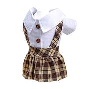 Chenxi Studio Dog Dresses For Four Season Shirtdress Pet Costume 2-Leg Outfit With Plaided Party Clothes Photo Outfit Pet Supplies