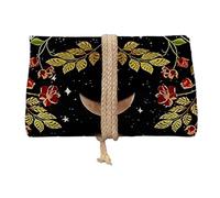 Chenxi Studio Durability Poly Linen Tarots Card Storage Pouches With Mystical Art Print Compacts Foldable For Divination Tool Tarots Reader Accessories