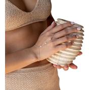 Chenxi Studio Elegant 2 Piece Gold/Silver Plated Adjustable Chain Set with Cubic Zirconia Women's Hand Jewelry Trendy Gold/Silver Bracelets for Women