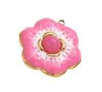 Chenxi Studio Elegant Flower Shaped Stainless Steel Jewelry Charm Crafting Supplies For Gift Making Spring Floral Pendant