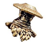 Chenxi Studio Metal Swordsman Skull Pendant For Keychain And Backpack Decoration Unique Skull Charm Paracord Accessories Brass Pendant