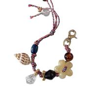 Chenxi Studio Multifunctional Flower Conch Beaded Woven Jewelry Adjustable Wristband Keychain Handmade Accessory Shell Bead Accessory