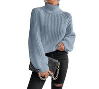 Chenxi Studio Oversized Winter Sweater Women Turtleneck Polyester Knit Top Thick Pullover Long Sleeves Cable Weaving Casual Loose Fit Long Sleeve Pullover Tops