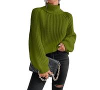 Chenxi Studio Oversized Winter Sweater Women Turtleneck Polyester Knit Top Thick Pullover Long Sleeves Cable Weaving Casual Loose Fit Long Sleeve Pullover Tops