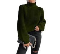 Chenxi Studio Oversized Winter Sweater Women Turtleneck Polyester Knit Top Thick Pullover Long Sleeves Cable Weaving Casual Loose Fit Long Sleeve Pullover Tops