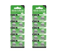 Chenxi Studio Pack of 10/20/30/40pcs AG10/LR1130 Button Cell Batteries LR54 SR1130 389 189 Coin Cells for Watches Remote Toy