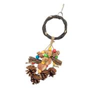 Chenxi Studio Parrot Chewing Climbing Swing Toy Colorful Wooden Beads Natural Pinecone Shape For Small Birds Multifunctional Bird Toy For Small Birds