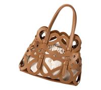 Chenxi Studio Perforated Handbag Reinforced Inner Security Pocket Different Carrying Option PU Shoulder Bag Roomy Interior Korean Hollow Bag