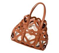 Chenxi Studio Perforated Handbag Reinforced Inner Security Pocket Different Carrying Option PU Shoulder Bag Roomy Interior Korean Hollow Bag