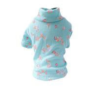 Chenxi Studio Pet Dogs Clothes Soft Jackets Floral Pattern Round Neck Pull On Closure Spring Coat For Small Dogs