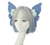 Chenxi Studio Renaissances Styles Crystal Pearls Wing Hairpiece Practical Headband For Gothic Woodlands Costume Charm