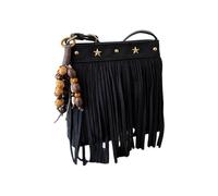Chenxi Studio Retro Fringe Bag Women's Western Cowgirl Crossbody Purse Faux Hippie Shoulder Crossbody Tassels Shoulder Leather Toted Handbag Woman Fringe